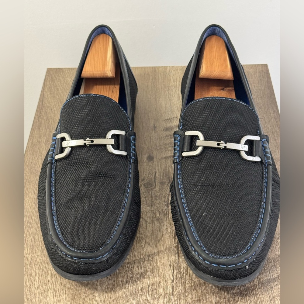 Donald J Pliner Men's Black Bit  Loafers with Silver Detailing. Good Condition